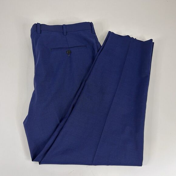 Joseph Abboud 48R Suit 40x29 Flat Front Marzatto Wool Blue Two Button Vented - Picture 10 of 13